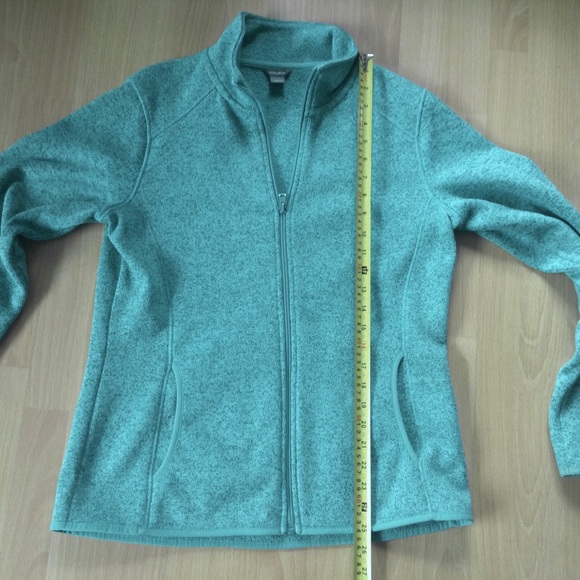 Eddie Bauer Large Zip Up Fleece jacket Teal Cozy - Picture 11 of 14